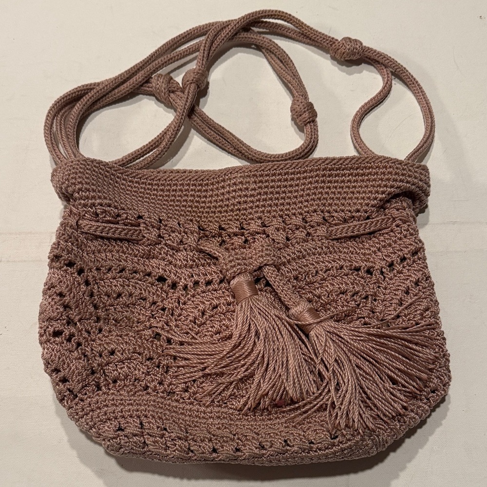 The Sak Tan Crochet Shoulder Bag